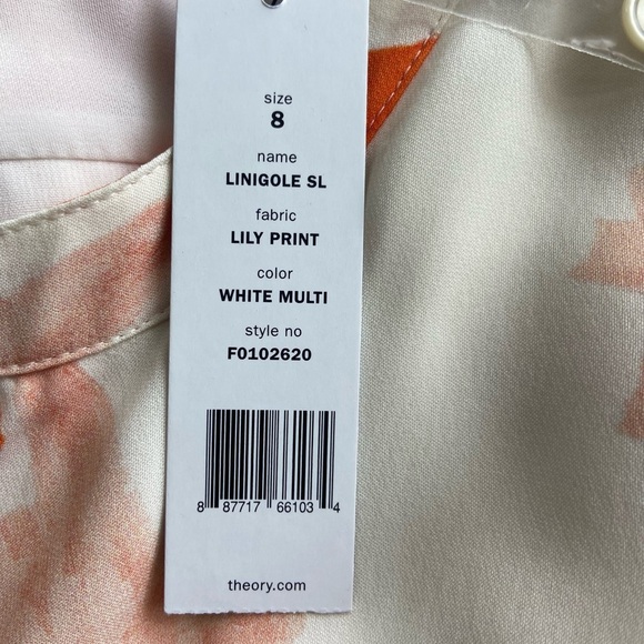 New Theory Silk Dress Floral Print Linigole Lily Pockets Belted Event Formal 8 - Picture 9 of 14